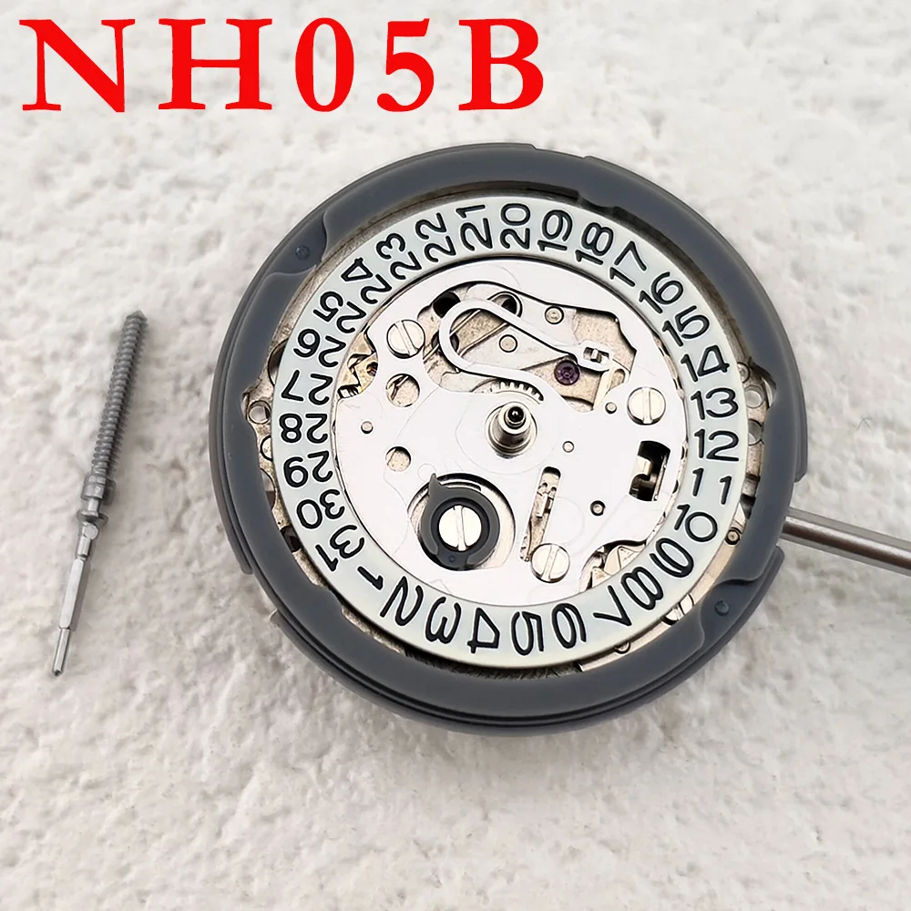 NH05 무브먼트 시계 액세서리 일본 오리지널 브랜드 뉴 NH05B 완전 자동 여성용 기계식 무브먼트 싱글 캘린더