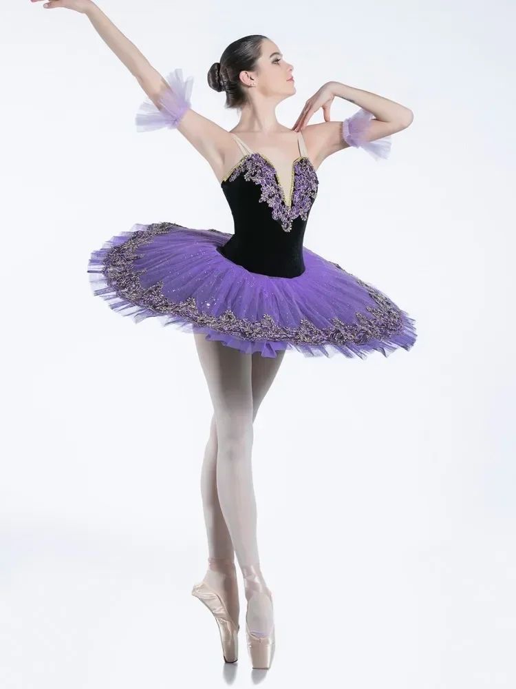 Purple Ballet Dance Tutu Skirt Swan Lake Ballet Dress Children's Performance Costume Kids Belly Clothing Stage Professional Tutu