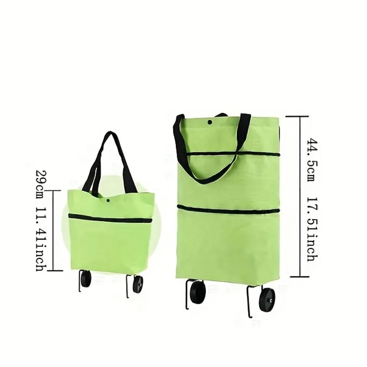 1pc Foldable Handbag, Small Trolley Large Supermarket Shopping Bag, Hand-drawn Grocery Cart Portable Bag - view 6