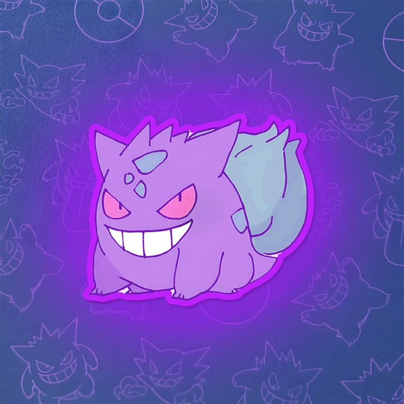 

Gengar Cartoon LED Neon Sign Pokémon Dimmable USB Anime Neon Light for Gaming Room Man Cave Anime Birthday Gifts for Kids Teens