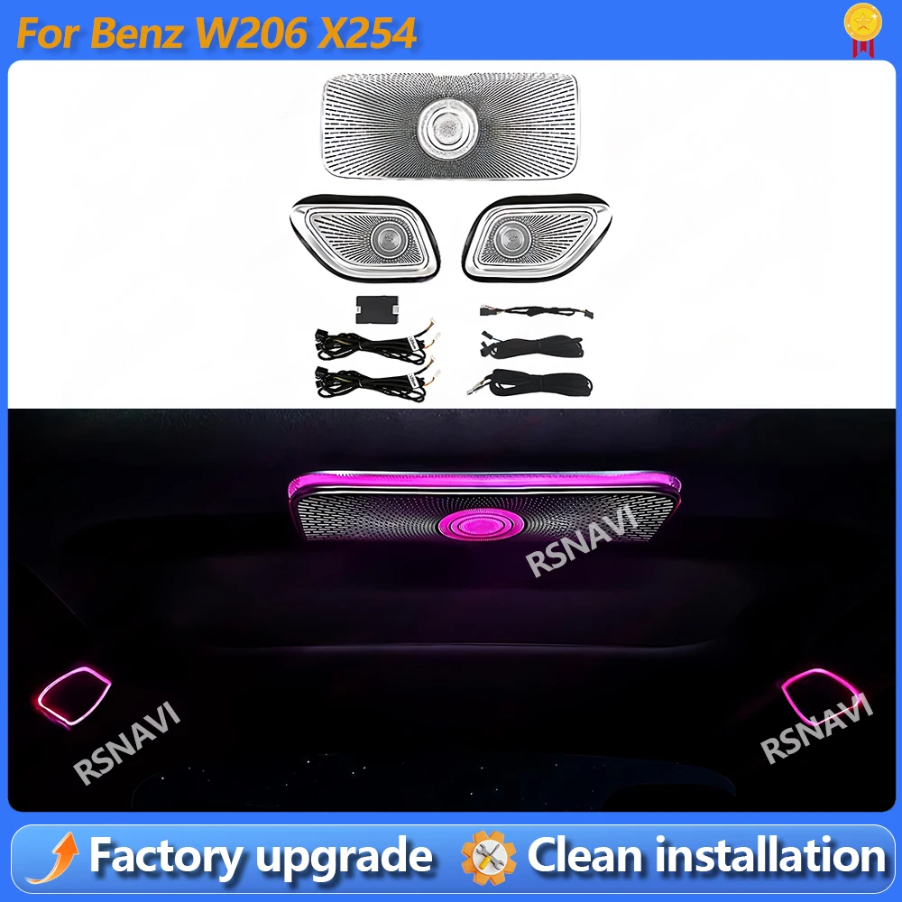 64 Colors Roof Lamp Ambient Light Reading Light For Mercedes Benz W206 X254 C-class GLC Car Interior Lamp Auto Accessories