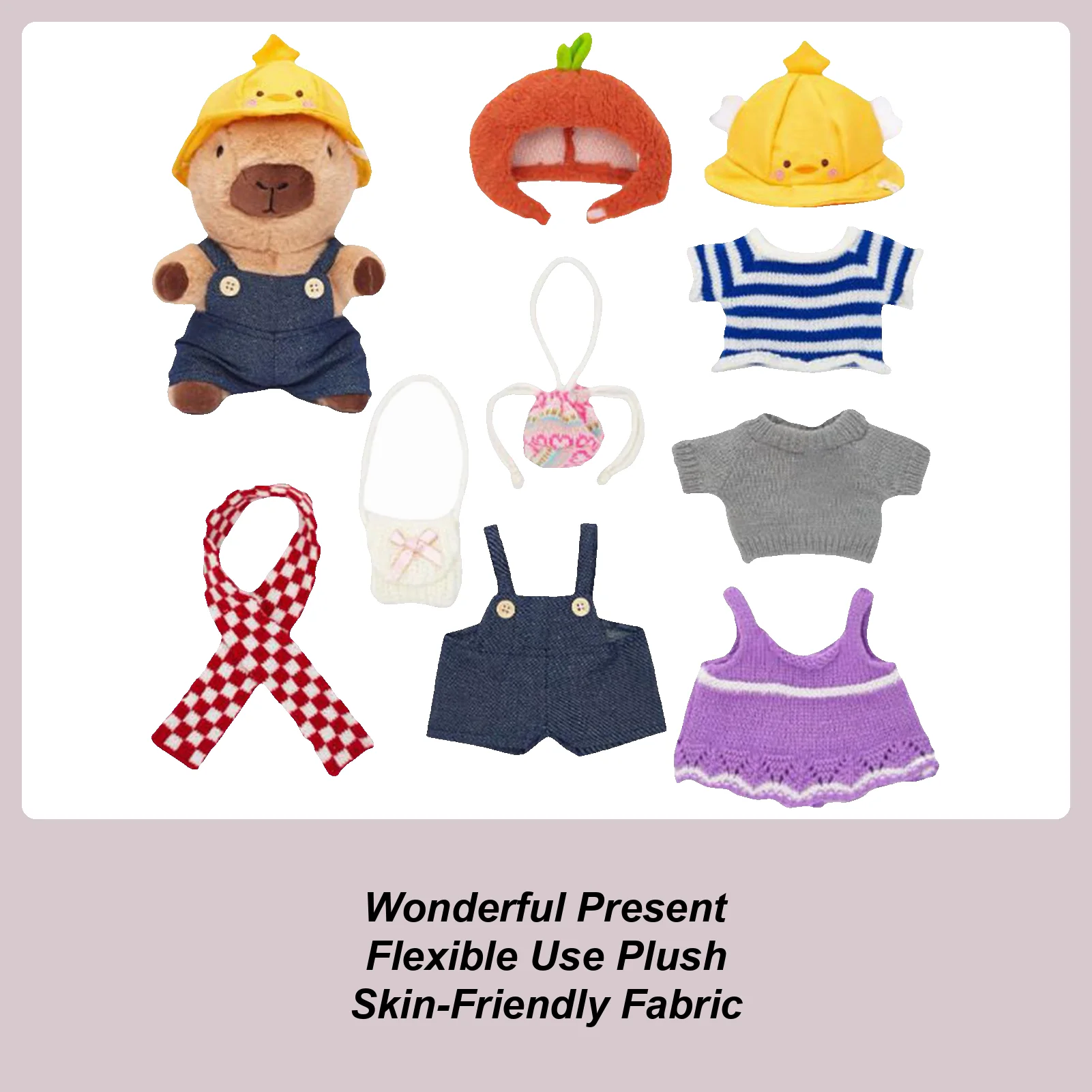 

Capybara Plush With Outfits 9.8 Inch Soft Plush Toy Soft Animal Dolls For Kids Teens Adults Collectors Bedroom Living Room Study