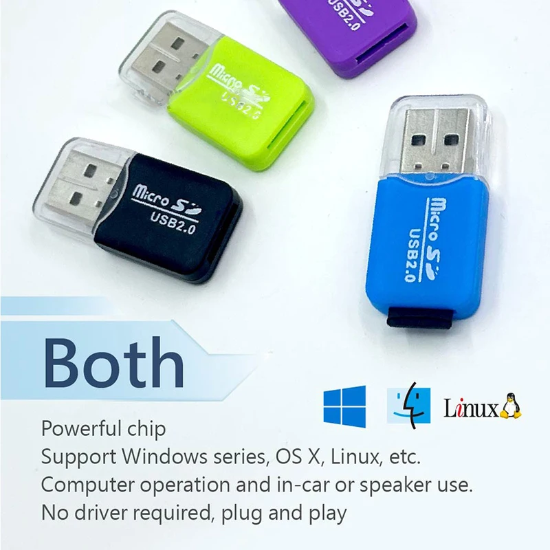 【Быстрая доставка】Цифровой USB 2.0 Micro SD Card Reader Память Hi-Speed Micro SD/TF Card Reader/Micro SD для компьютера, ноутбука