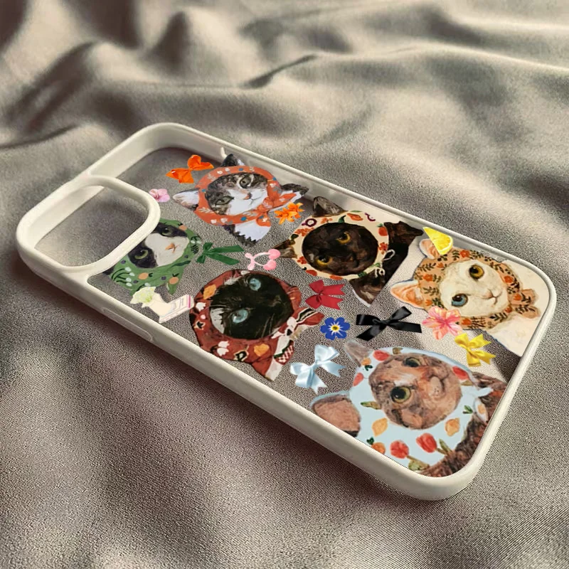 Bunte Katzen-Design Transparente Handyhülle für iPhone 18 Pro 17 16 Pro Max 15 Plus 14 13 12 11 16E Air X XR XS Max 7 8 Plus SE Hülle – Detail 7