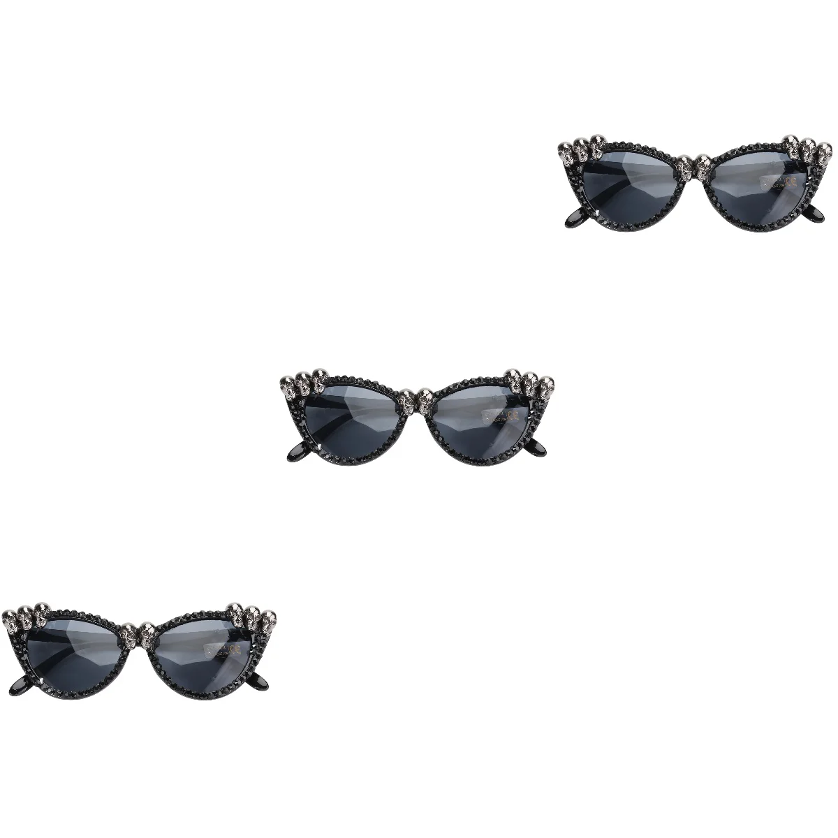 3 PCS Eyeglasses Halloween Ghost Wearing Supply Sunglasses Skull Silver Holiday Decorative Dressing