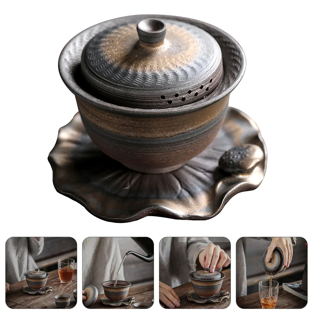 

Table Decoration Tea Cup with Lid Office Teapot Drinkware Ceramic Teaware Practical