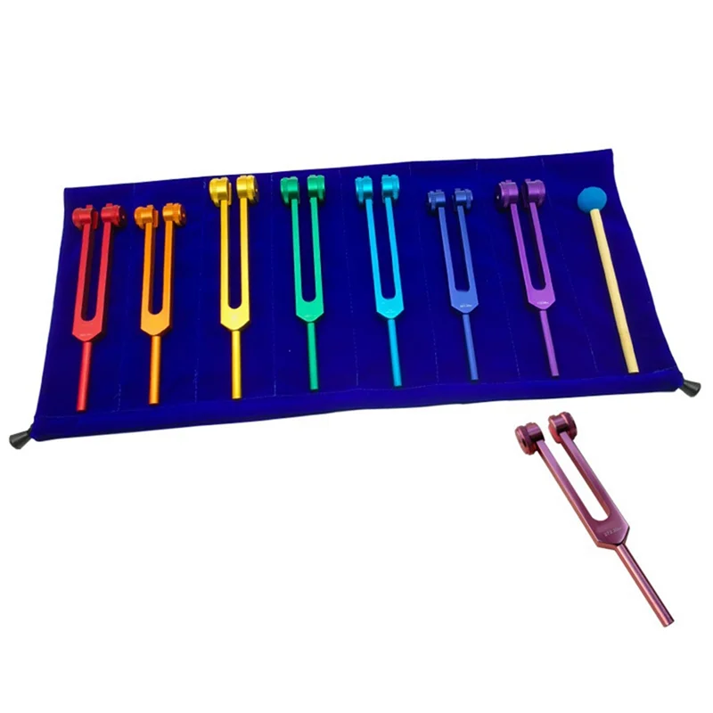 Chakra Tuning Fork Set for Healing, Sound Therapy, Maintaining Perfect Harmony of Body, Mind and Spirit