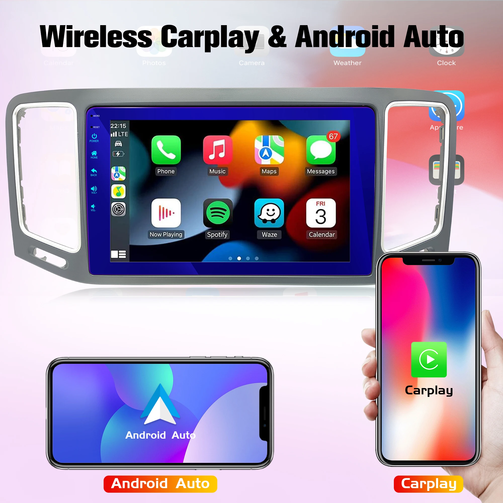 

Android Car radio for VW Sharan (2012~2018) stereo screen 9’’ Wireless Carplay Android Auto,GPS,Bluetooth,SWC,FM,WIFI,4G,4+64G