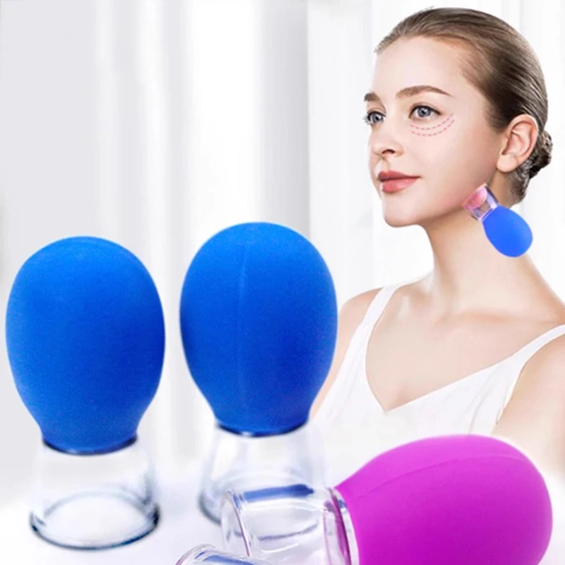 1Pcs Natural Silicone Cupping Massage Cup For Body Fac Neck Eye Massage Vacuum Tank Body Facial Care Anti-aging Beauty Tool