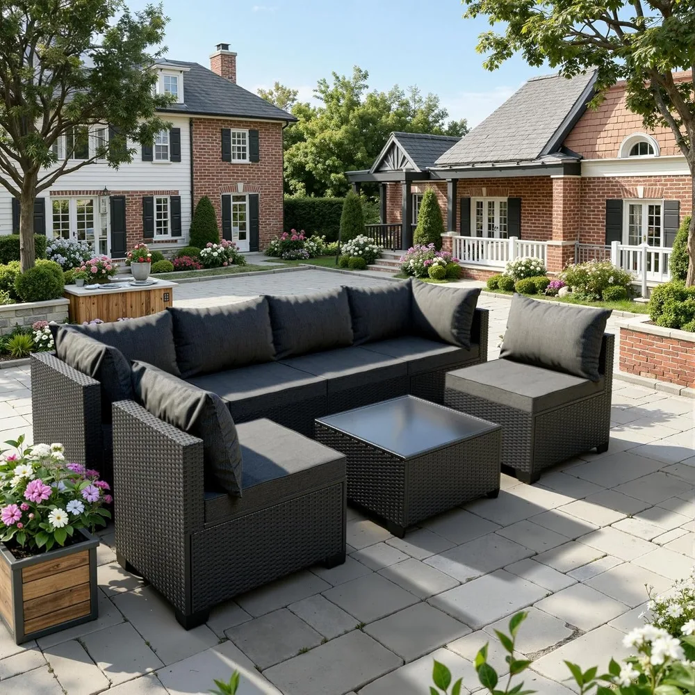 

Outdoor Furniture Sets, 7-piece Rattan Sofa Set, Modular Outdoor Furniture, Customizable