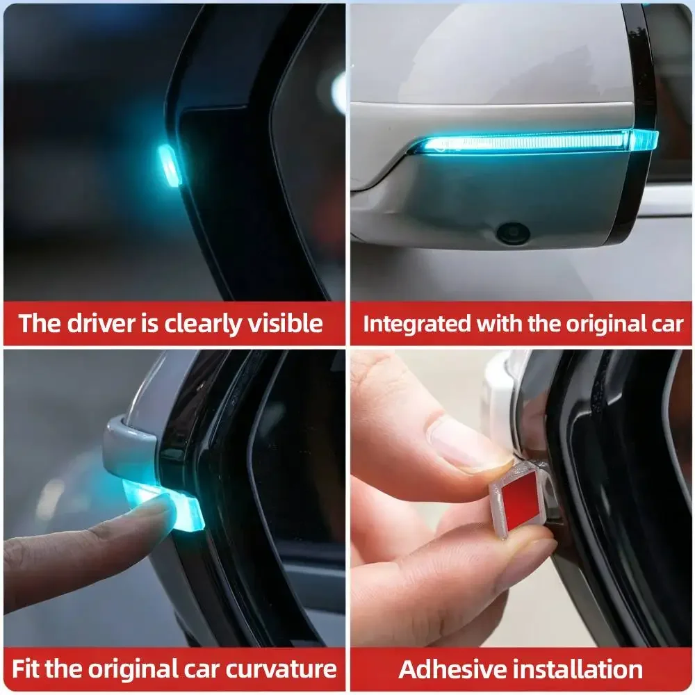 Car Rearview Mirror Light Guide Block Driving Assistance Blue Light Guide Sheet Auto Exterior Accessories for AITO M6 M7 M8 M9