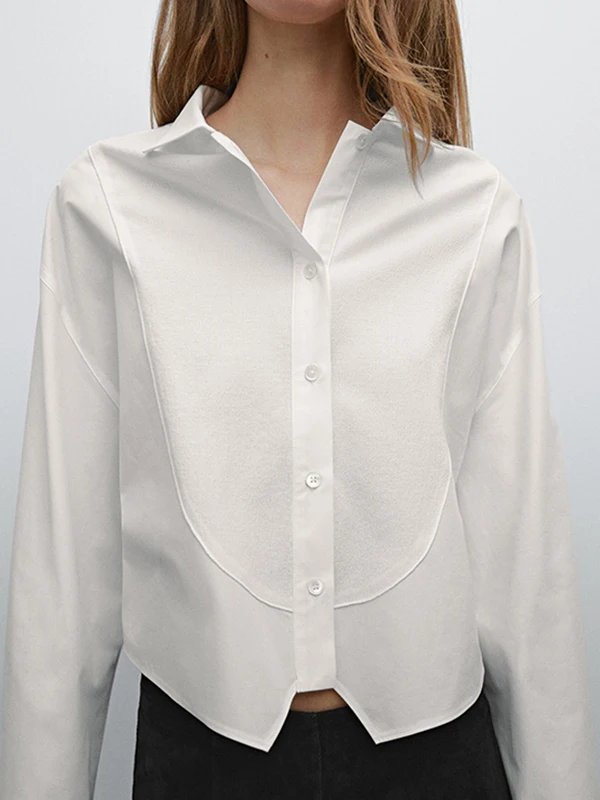 Casual cómodo blanco irt primavera nueva llegada MD mujer Faion Commute Sle ort Sve largo Sve cuello vuelto