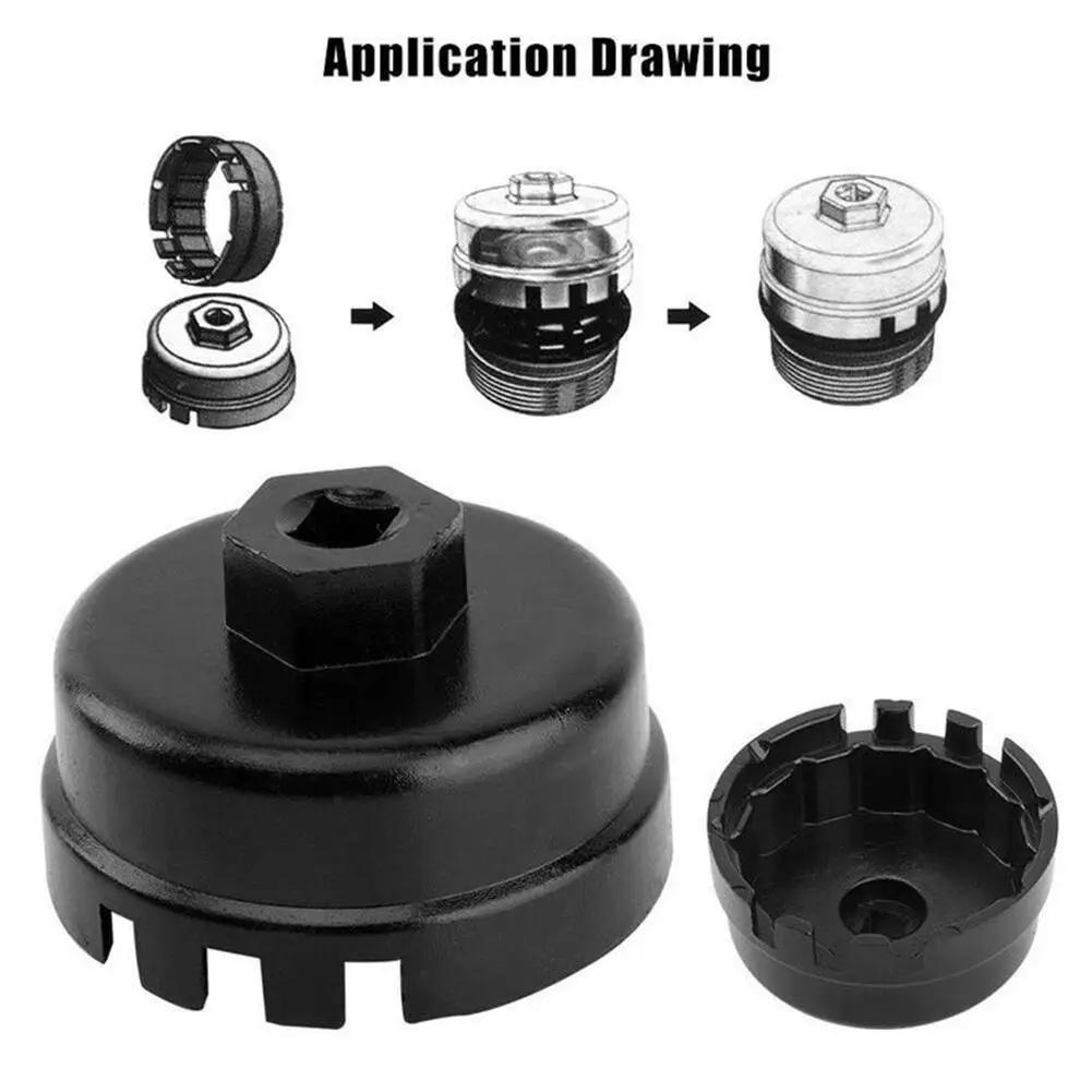 64 مللي متر الناي سبائك الألومنيوم فلتر زيت وجع المقبس أداة إزالة لتويوتا ل لكزس ل أداة مفتاح ربط فلتر الزيت سليل #1