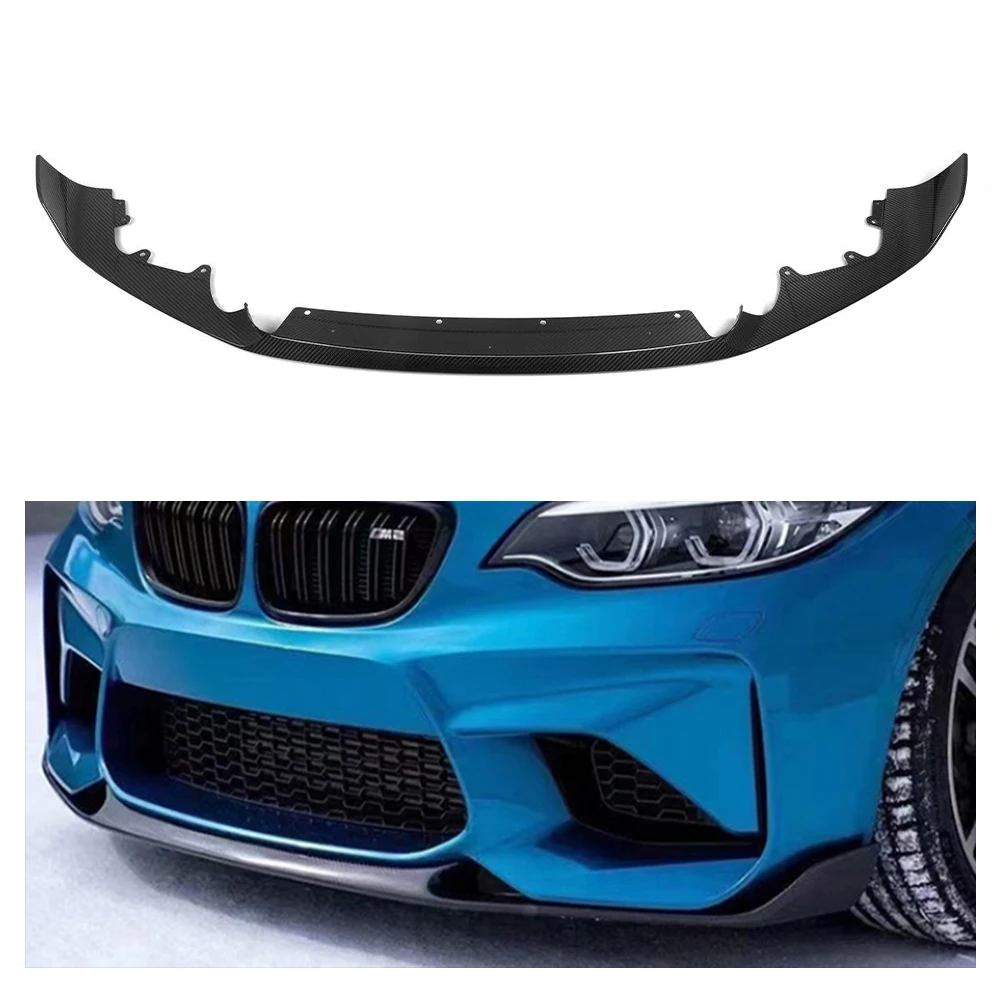 

For BMW M2 2016-2021 F87 Genuine Dry Carbon Fiber MP Style Front Lip Diffuser Spoiler Body Kits Trim Auto Parts Customizable