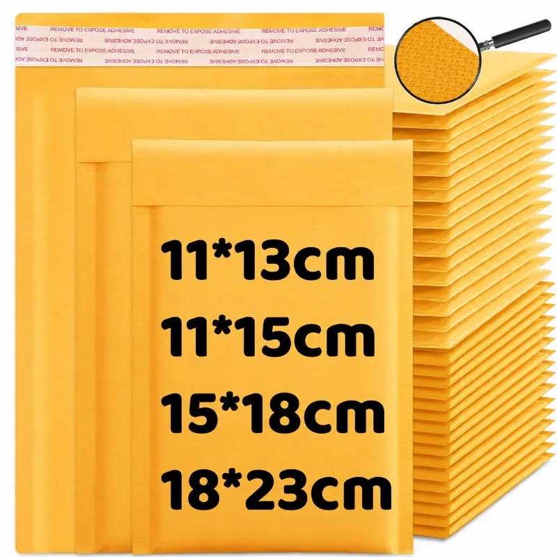 Kraft Paper Bubble Mailers Envelopes Bags Bubble Mailing Bags Home Yellow Self Seal Waterproof Cushion Padded Envelopes Pouch