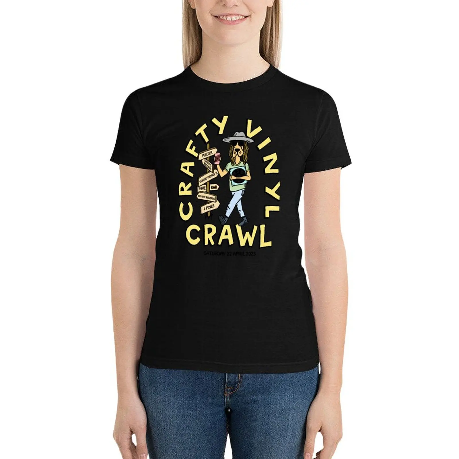 

RSD Crafty Vinyl Crawl 2023 T-Shirt funny female t-shirt dress for Women plus size sexy