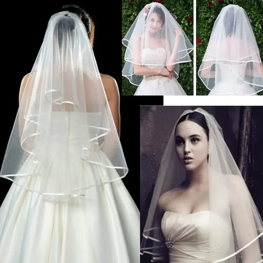 

Свадебная фата с расческой, двухслойная для белого свадебного платья