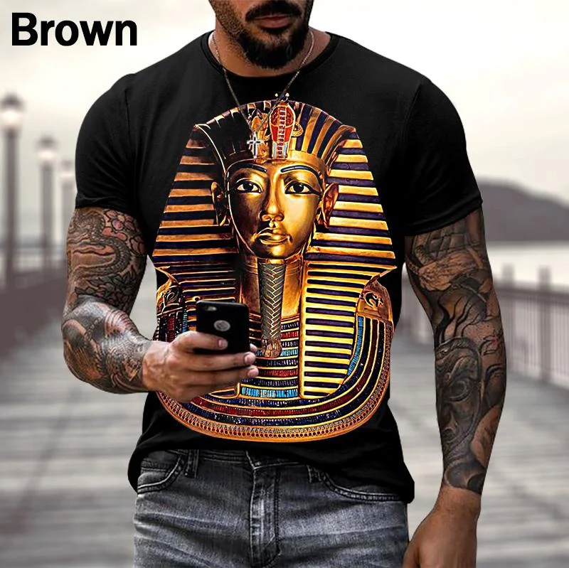 Egyptian God Eye of Egypt Pharaoh Anubis Face 3D Printed Unisex T-shirt Harajuku Casual Tops