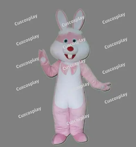 

New Adult Character Halloween Pink Rabbit Mascot Costume Halloween Christmas Dress Full Body Props Outfit Mascot Costume