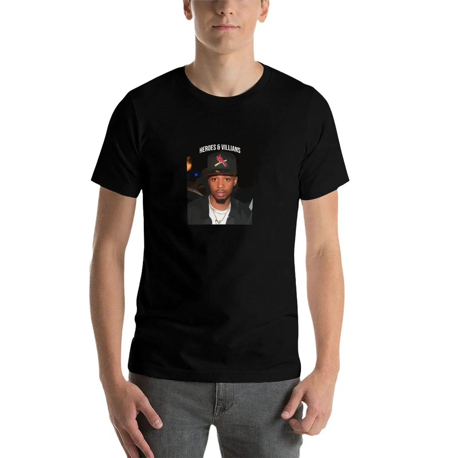 Metro boomin heróis e vilões cartaz álbum gráfico camiseta de grandes dimensões t camisa masculina camisetas gráficas anime