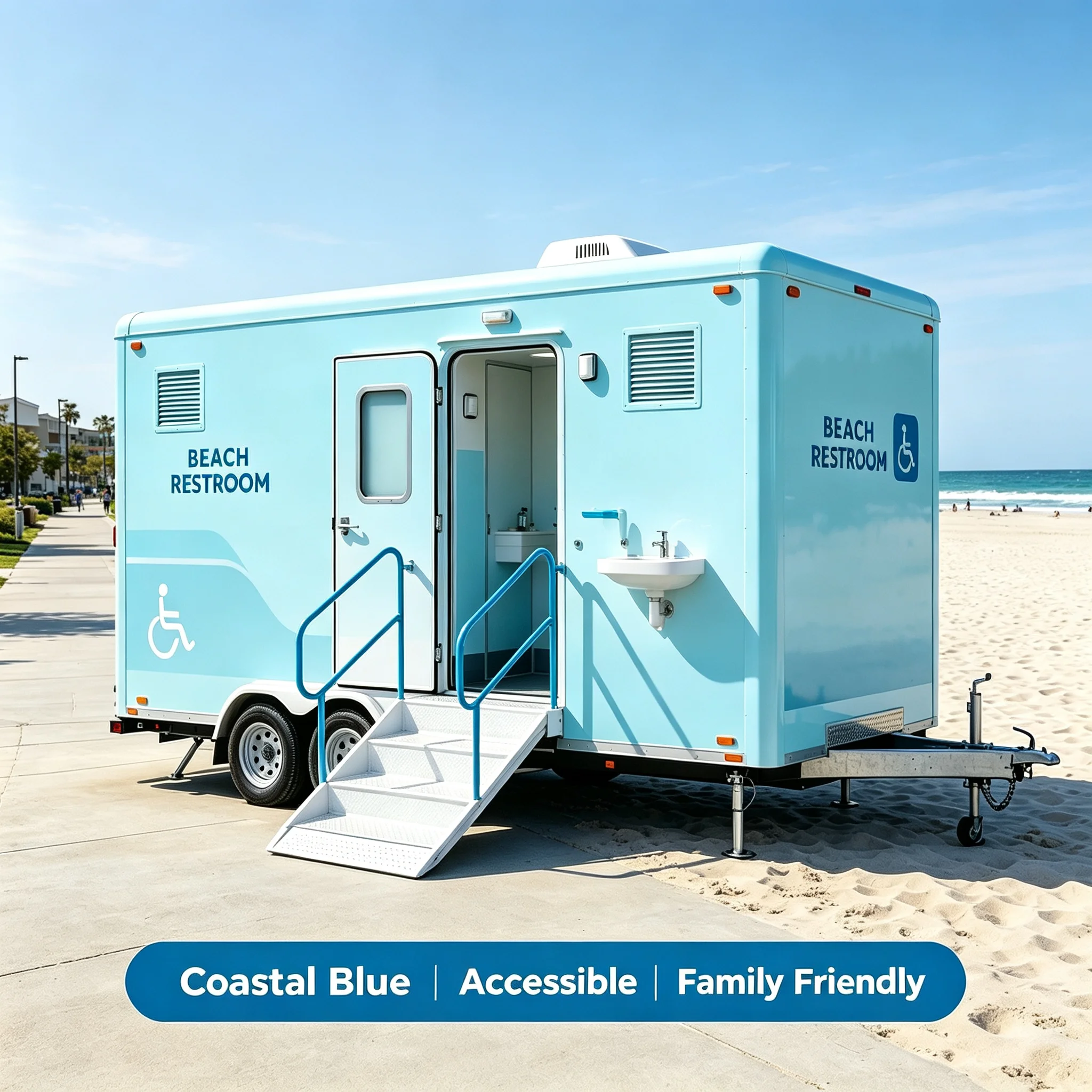 Deluxe Portable Washroom Factory Direct estroom Trailer Commercial Heavy Duty Mobile Toilet Trailer  For Sale