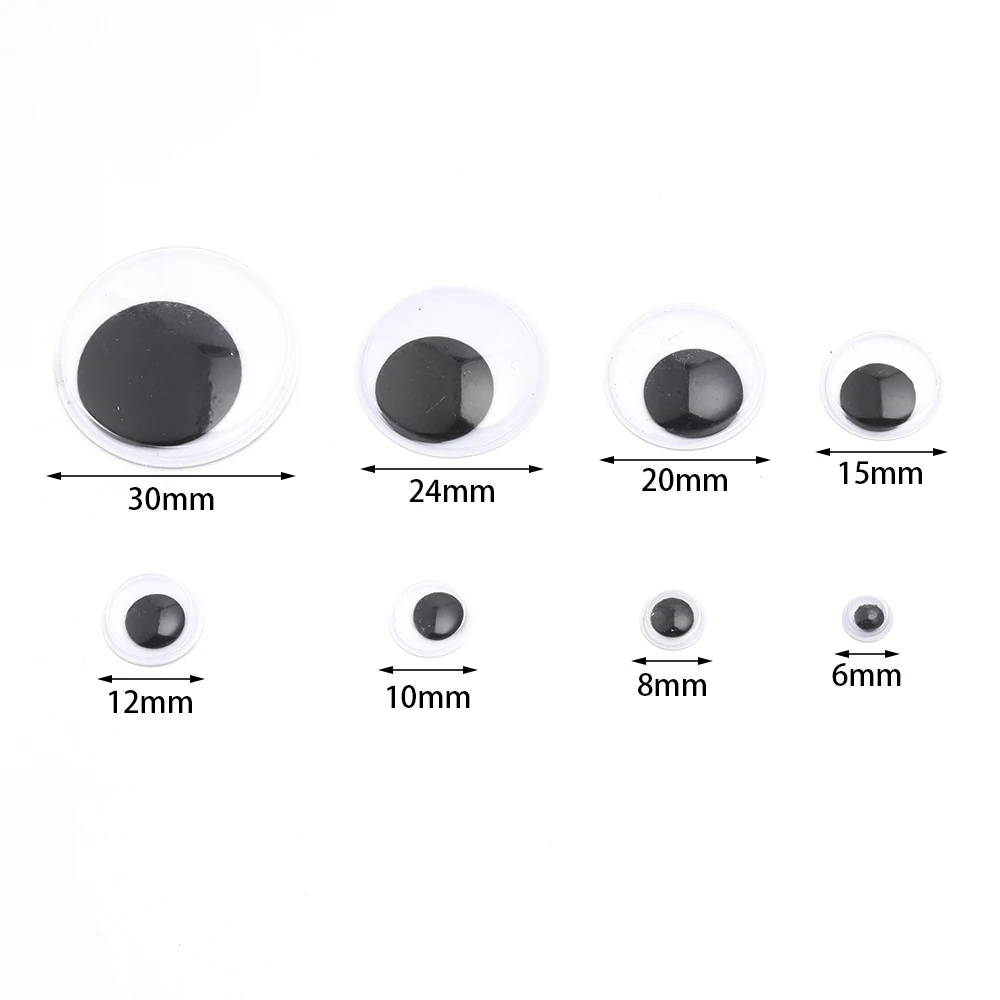 50-500 قطعة 6-30 مللي متر شعر مستعار Googly دمية العين المنقولة محاكاة الكرتون الحيوان مقلة العين DIY بها بنفسك رياض الأطفال الحرفية