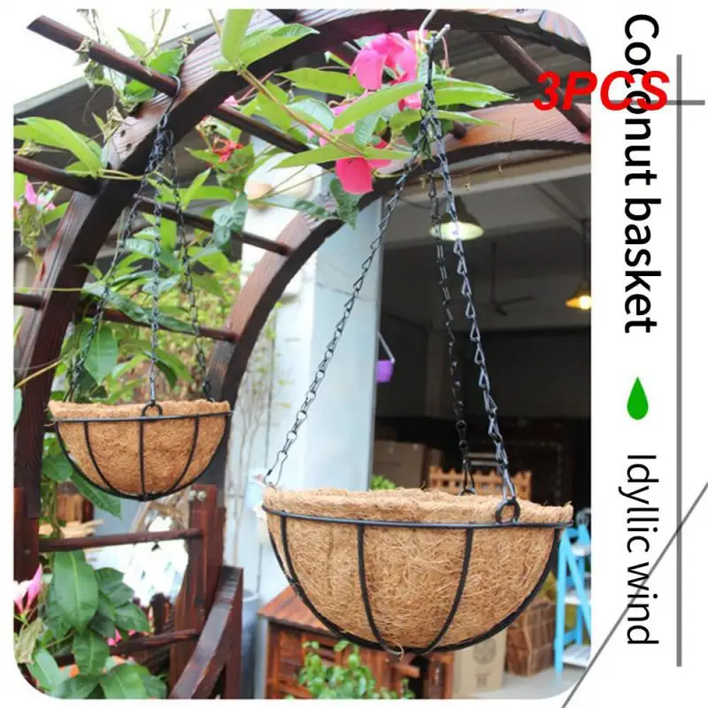 

3PCS Hang Lightweight While Sturdy Metal Hanging Basket Home Decoration Outdoor And Weather Resistant Easy To Install Flowerpot