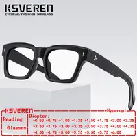 KSVEREN, gafas de lectura cuadradas con montura gruesa a la moda, gafas para presbicia antiluz azul, gafas graduadas ópticas para hombres y mujeres