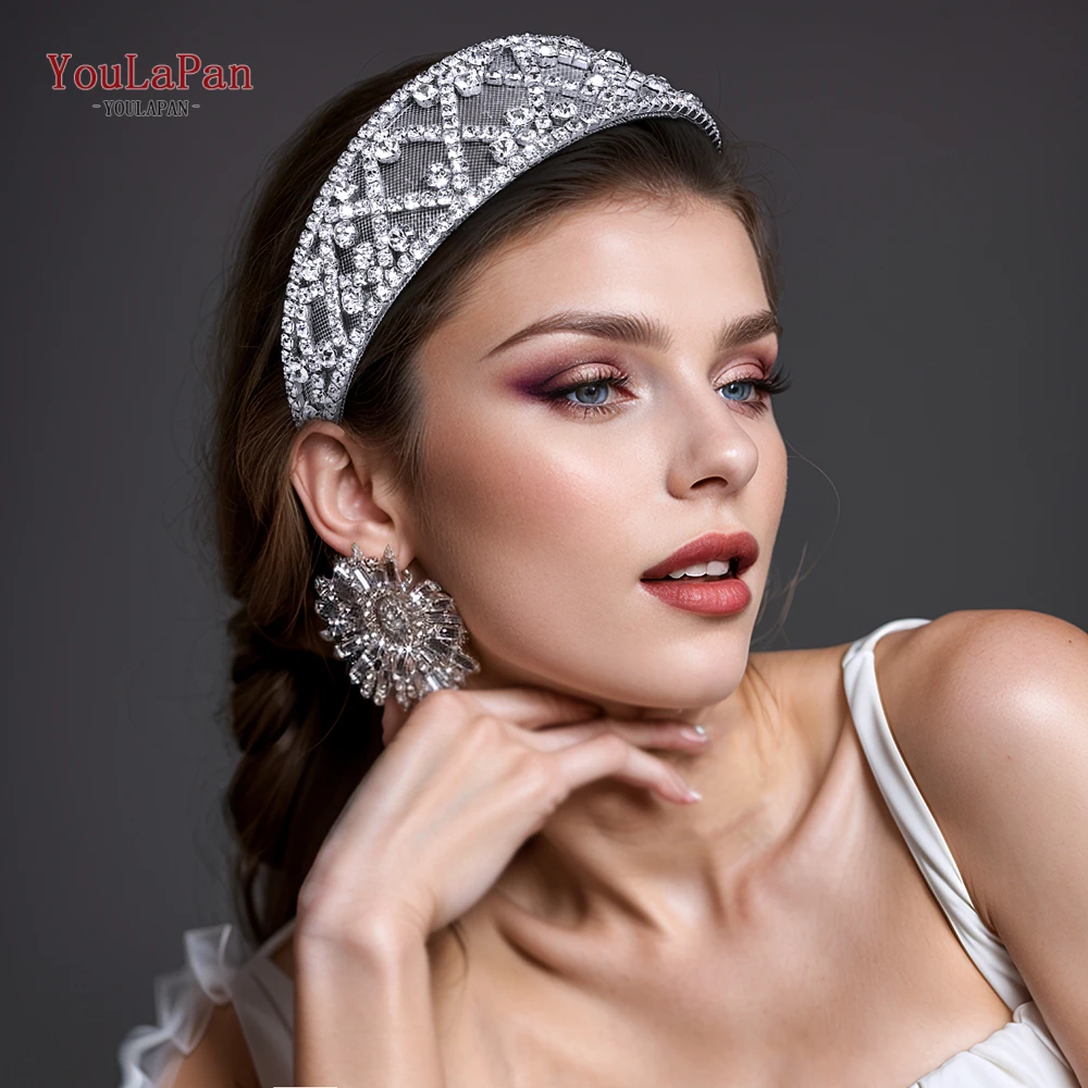 

YouLaPan Luxury Rhinestone Hair Accessories Baroque Headband Fashion Wide Headwear for Women Wedding Party Head Hoop HP807