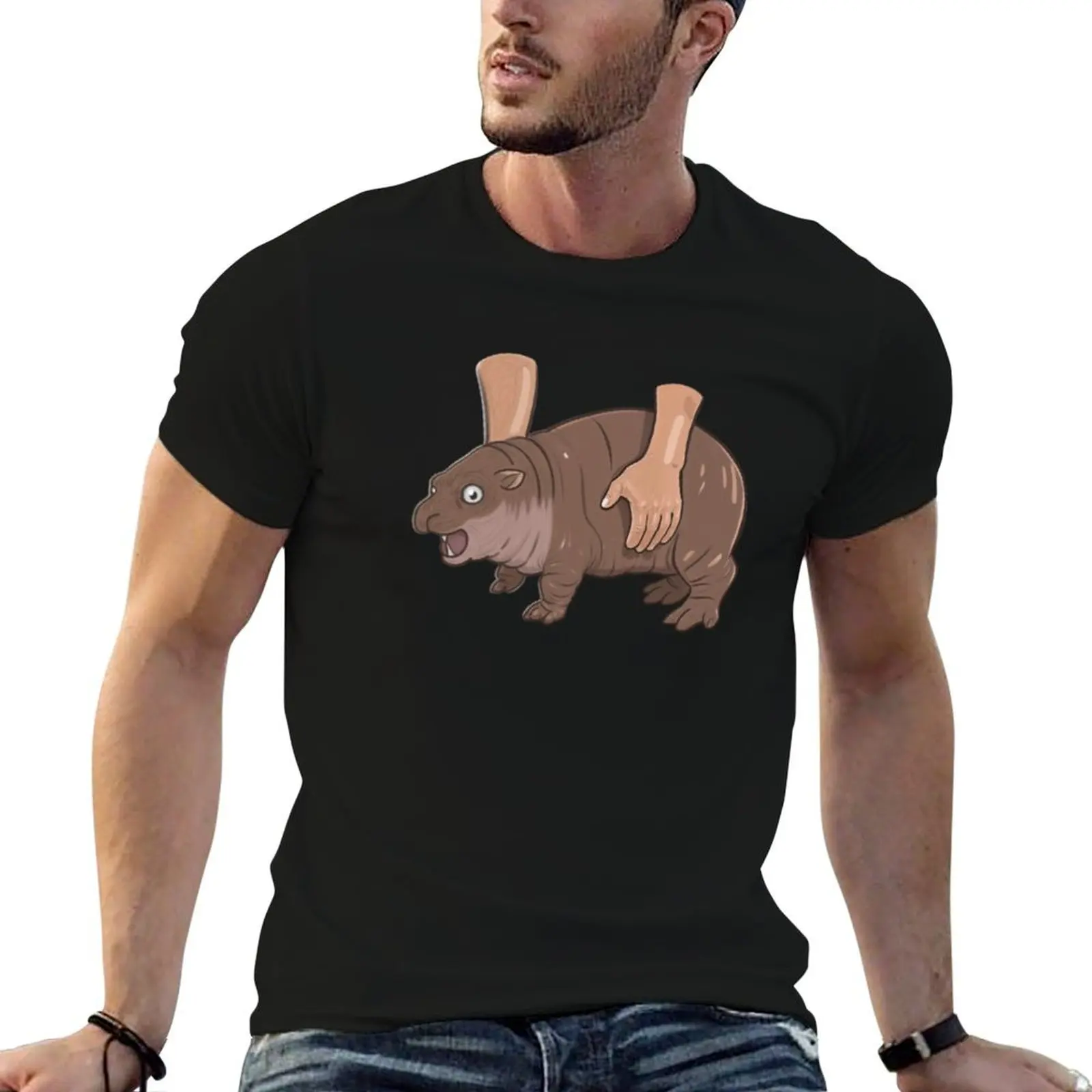 

for Deng Hippo shirt for shirts cotton man graphic t man T-Shirt Moo Carried 100 tees t percent the