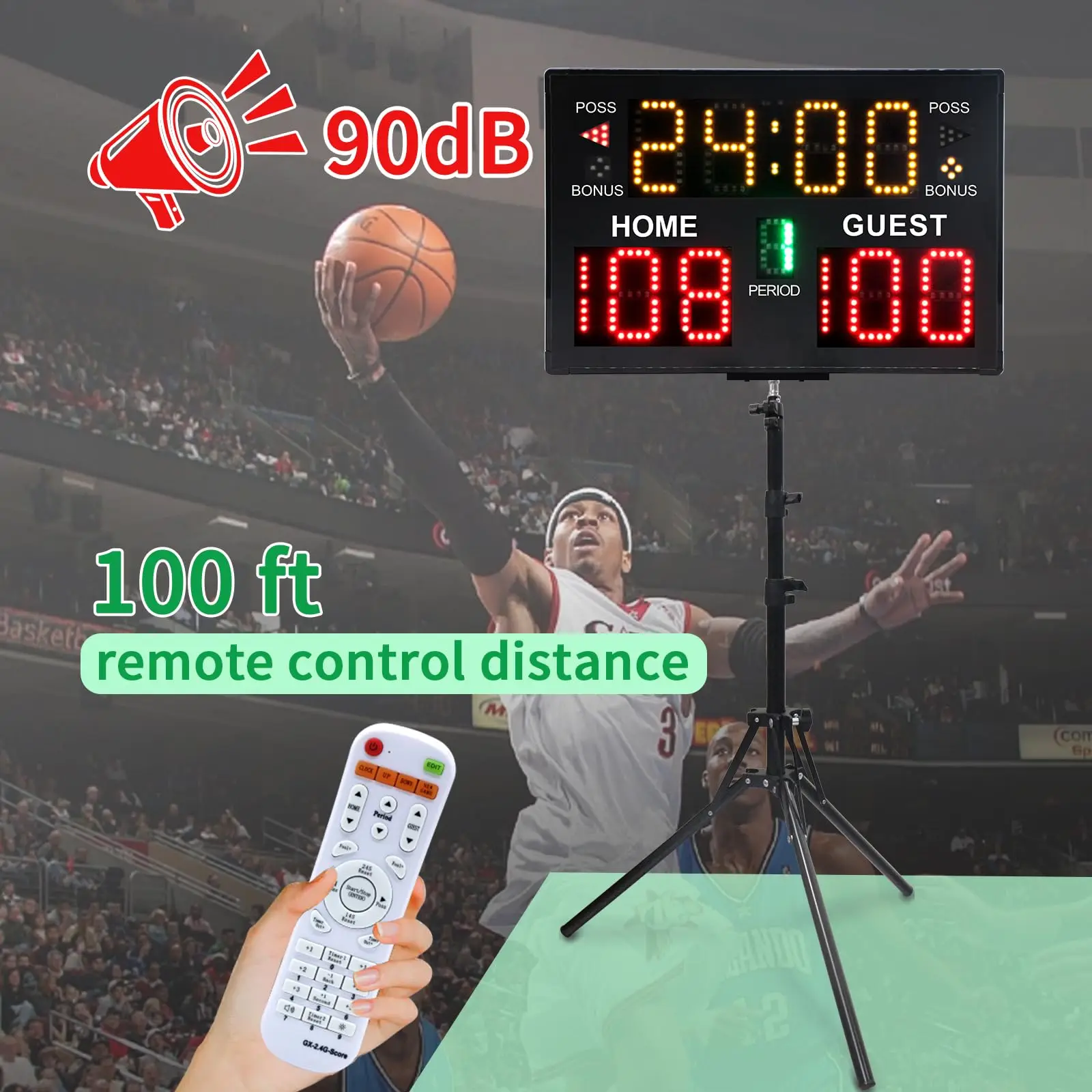 Rechargeable LED Scoreboard with Tripod Ultimate Game Companion for Any Sport