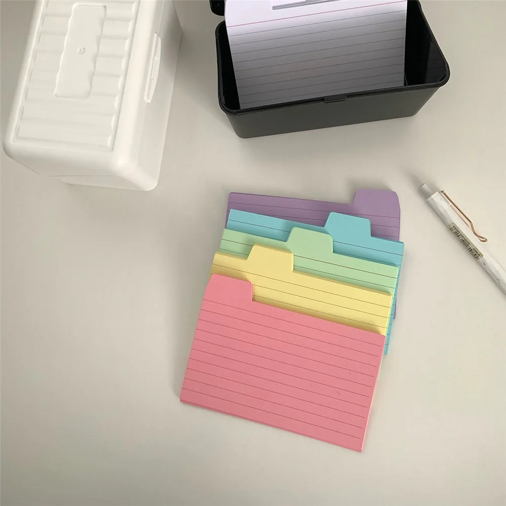 50 قطعة من أوراق ملصقات الفهرس مع علامات التبويب - 5 ألوان، 7.6 × 12.5 سم (2.99 × 4.92 بوصة)، سميكة 220 جرامًا في الثانية، قابلة للكتابة على الوجهين لسهولة الفرز #5