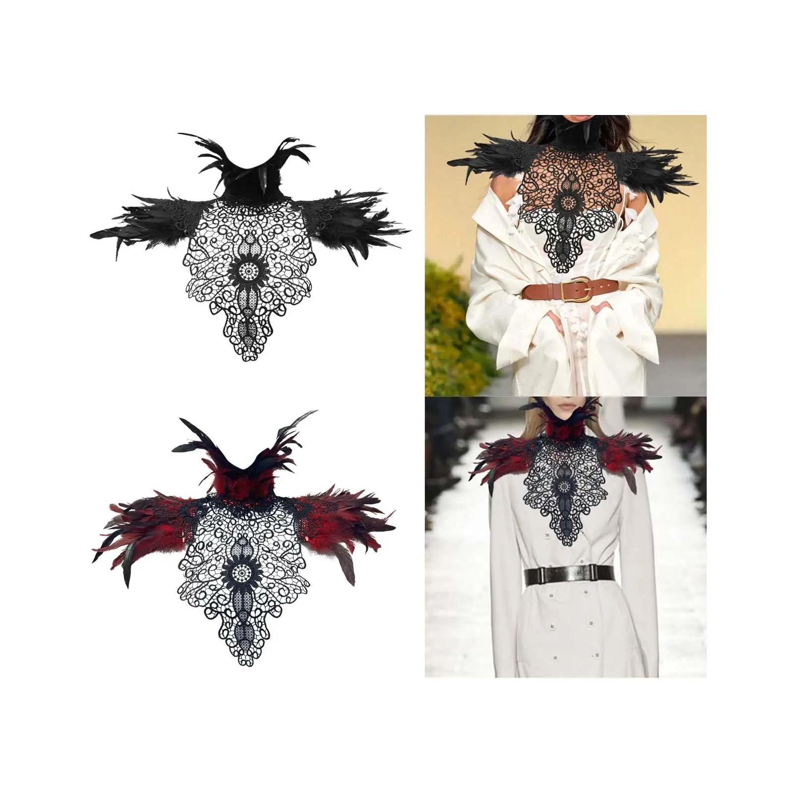 Artificial Feather Shrug Shawl Shoulder Wrap Christmas Costume Fashion Capelet Cape for Xmas Dress up Carnivals Cocktail