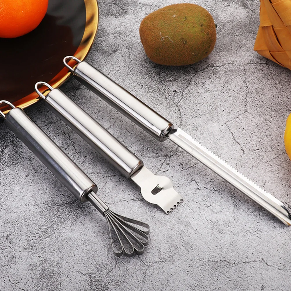 3 uds pelador de frutas rallador de cocina herramienta de acero inoxidable limón Zester exprimidor de cítricos excavadora de piña herramientas para verduras
