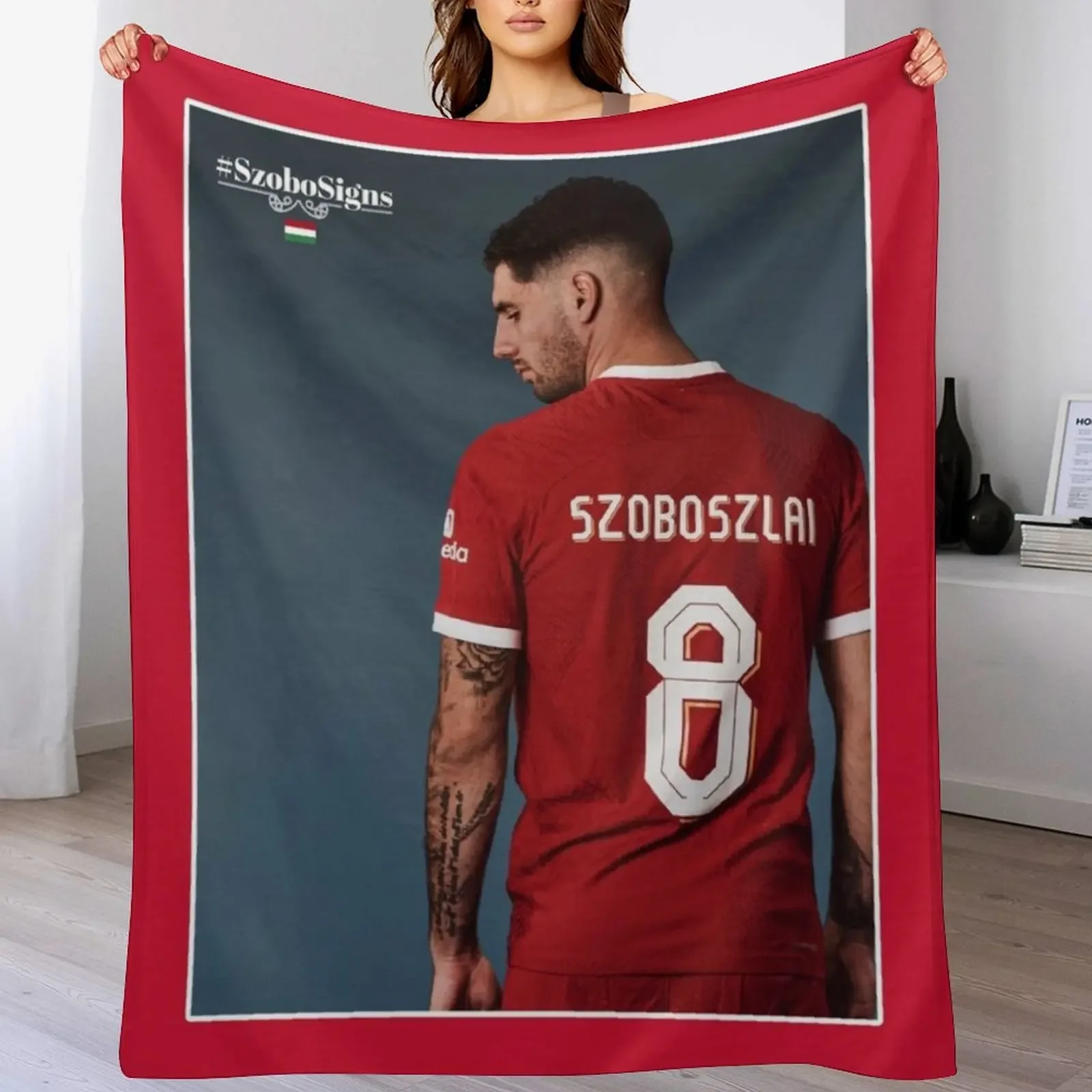 

Szoboszlai Dominik 8 Throw Blanket All Season Lightweight Soft Blanket for Bed