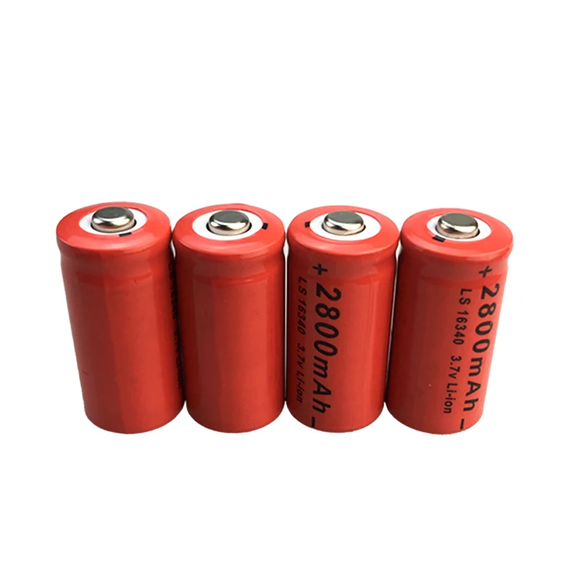 3.7V 2800mAh CR123A RCR 123 ICR 16340 for Safety Camera Rechargeable Battery Lithium Ion Battery with Charger