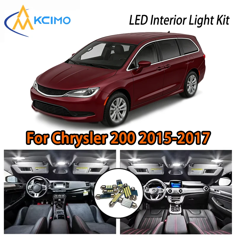 

Extreme Bright LED Interior Lights For Chrysler 200 2015-2017, Two Colors Easy Install Car Atmosphere