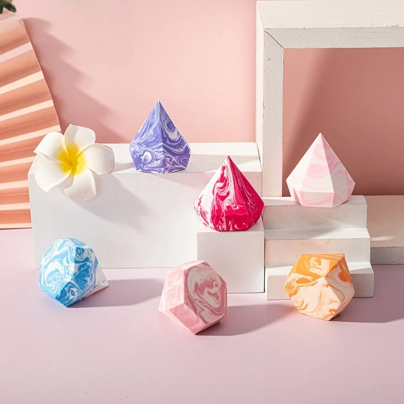 Esponja de maquillaje de 2/4/6 Uds., esponja de belleza de diamante, esponjas de maquillaje grandes con gradiente sin látex, esponja de maquillaje en polvo para maquillaje Facial