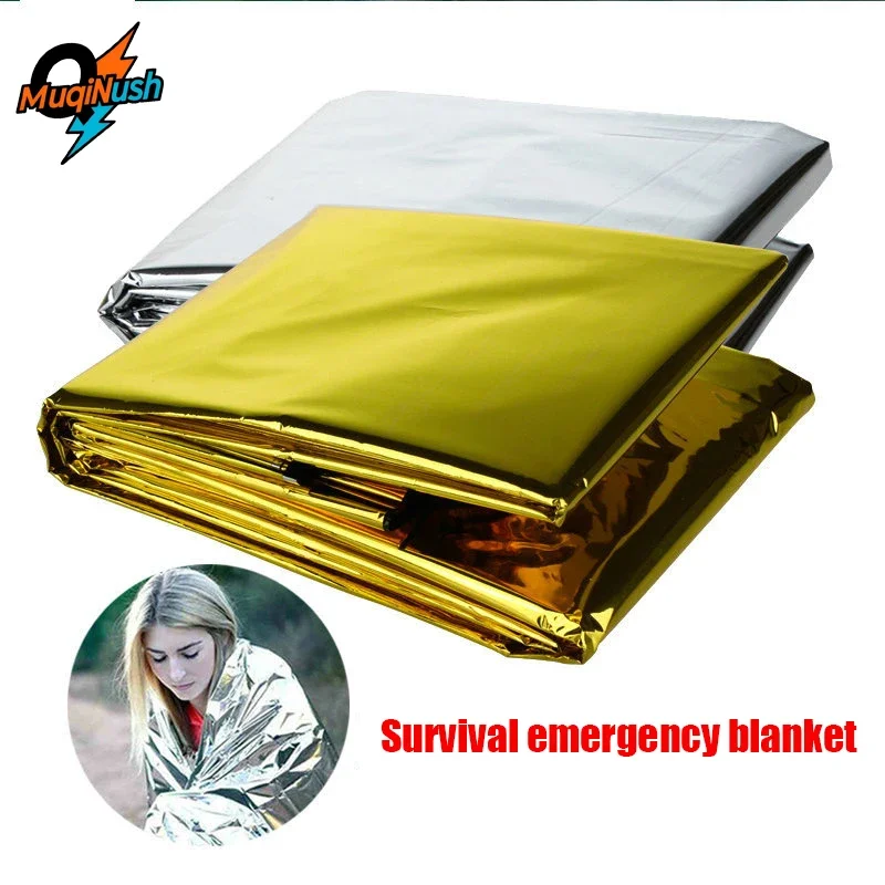 

MuqiNush 4/6/10Pcs outdoor Silvery Emergency Insulation Blaet, Aluminum Foil insulation-blanket Outdoor Survival Camping Hiking