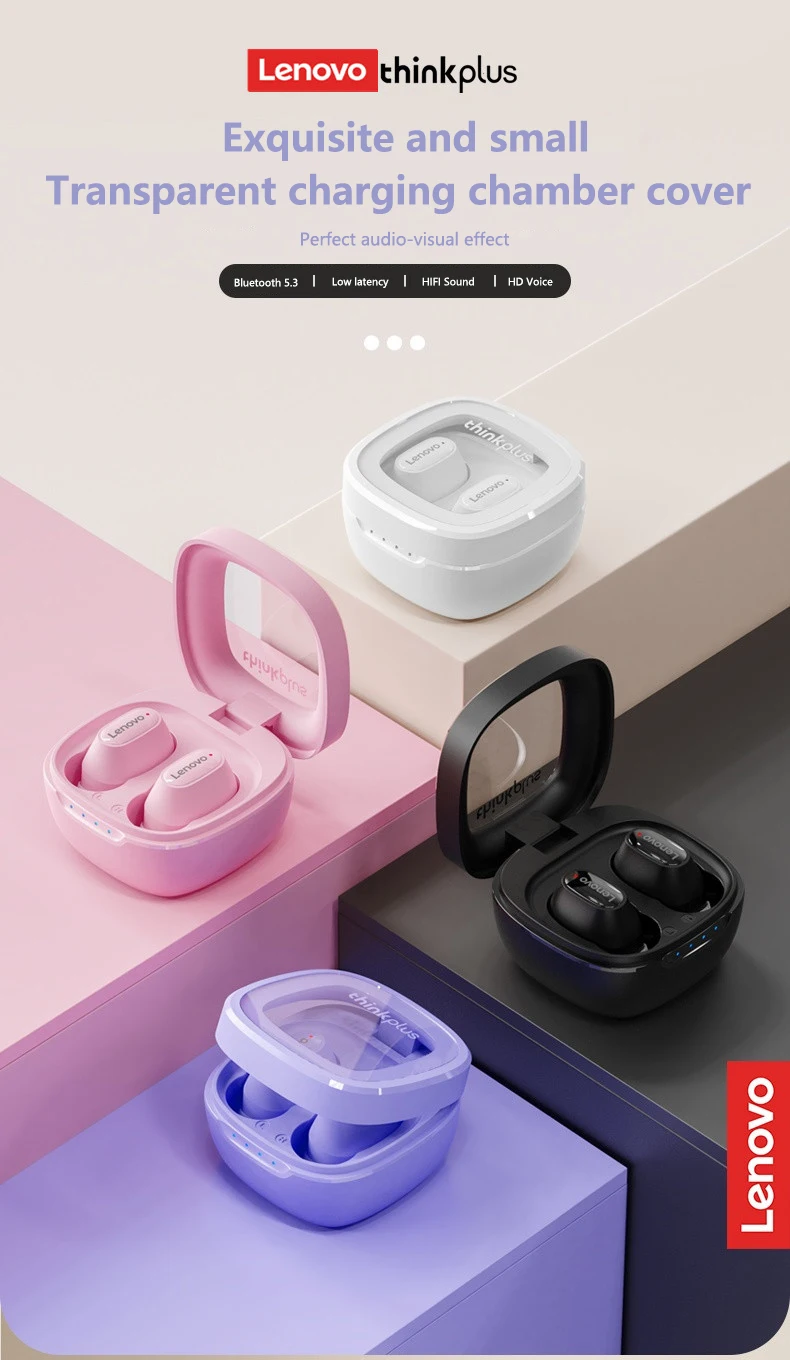 Lenovo XT62 Kopfhörer Bluetooth 5.3 Mini-Ohrhörer, kabellos, HiFi-Sport-Headsets mit Geräuschunterdrückung, mit Mikrofon, Touch-Steuerung, TWS Origina – Detail 1