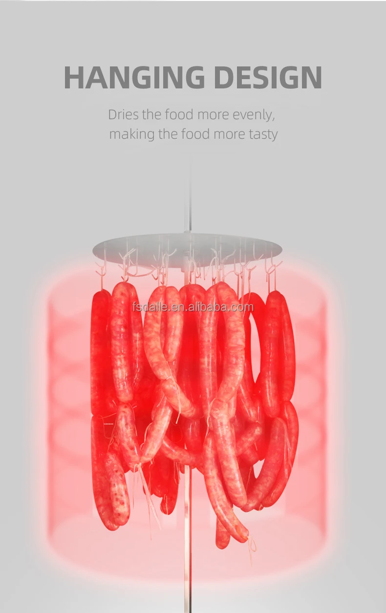 Double Zone Commercial Rotary Large Capacity Sausages Biltongs Preserved Food Dehydrator Drying Machine view 2