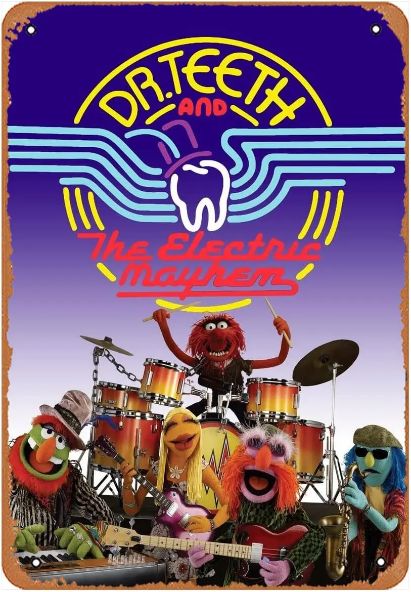 Dr. Teeth and The Electric Mayhem Print Blechschild für Wanddekorative Metallschilder Wohnzimmer, Büro, Studentenwohnheim, Kinderzimmer