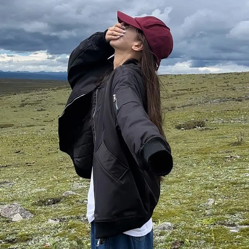 เสื้อแจ็คเก็ตสไตล์ฮาราจูกุ แนวกรันจ์ ซับคัลเจอร์ น่ารัก สไตล์วายทูเค เสื้อท็อปส์ กอธิค อเมริกัน วินเทจ เสื้อโค้ทมีฮู้ด เสื้อสเวตเชิ้ตผู้หญิง