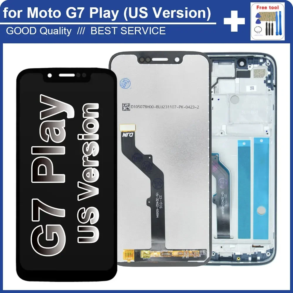 New LCD for Motorola Moto G7 Play US Ver XT1952 LCD Display Touch Screen Digitizer Replacement for Moto G7 Play LCD With Frame