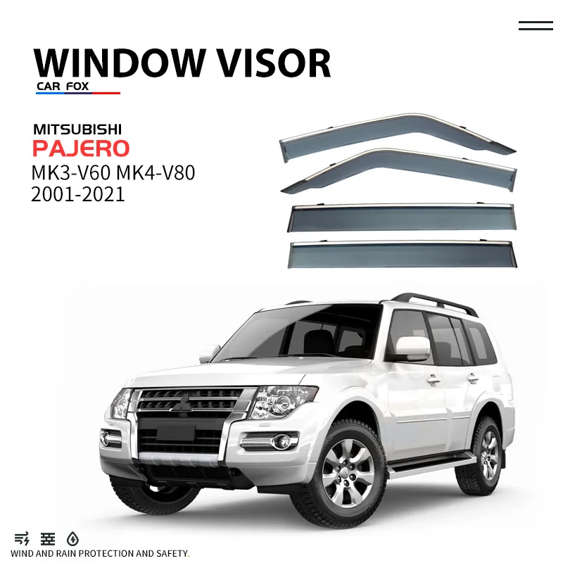 

For PAJERO V73 V31 V46 V97 1992-2021 Car Window Visor Awning Shelters Windshield Side Window Rain Sun Shade Auto Accessories