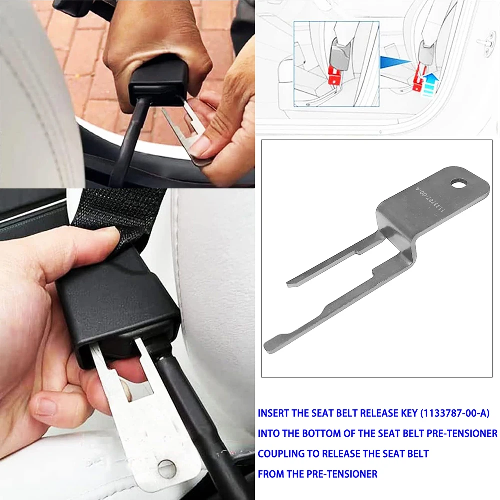 For Tesla Model 3 Y Seat Belt remover key Car Seat Buckle Release Tool 1133787-00-A