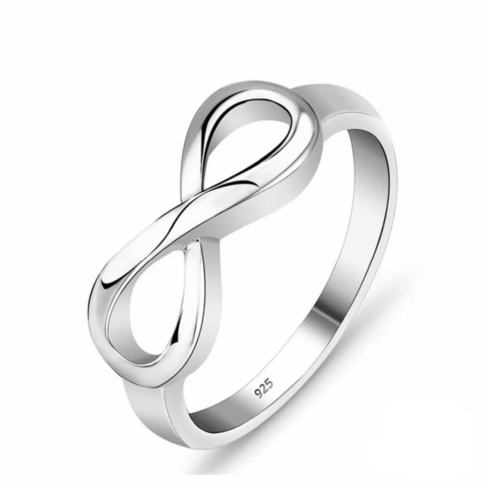 Anel Infinito Cor Prata para Mulheres, Encantos da Eternidade, Símbolo do Amor Infinito, Jóias da Moda, Presente do Melhor Amigo