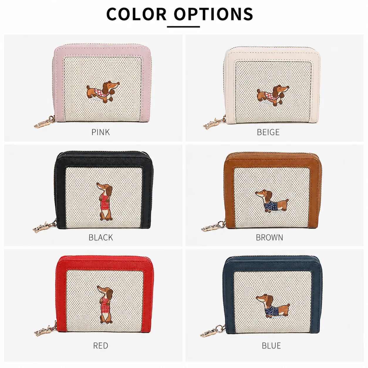 Women'S Wallet Embroidered Coin Purse Short Bifold Wallet Short Card Holder For Cash Storage Travelling Casual Outing
