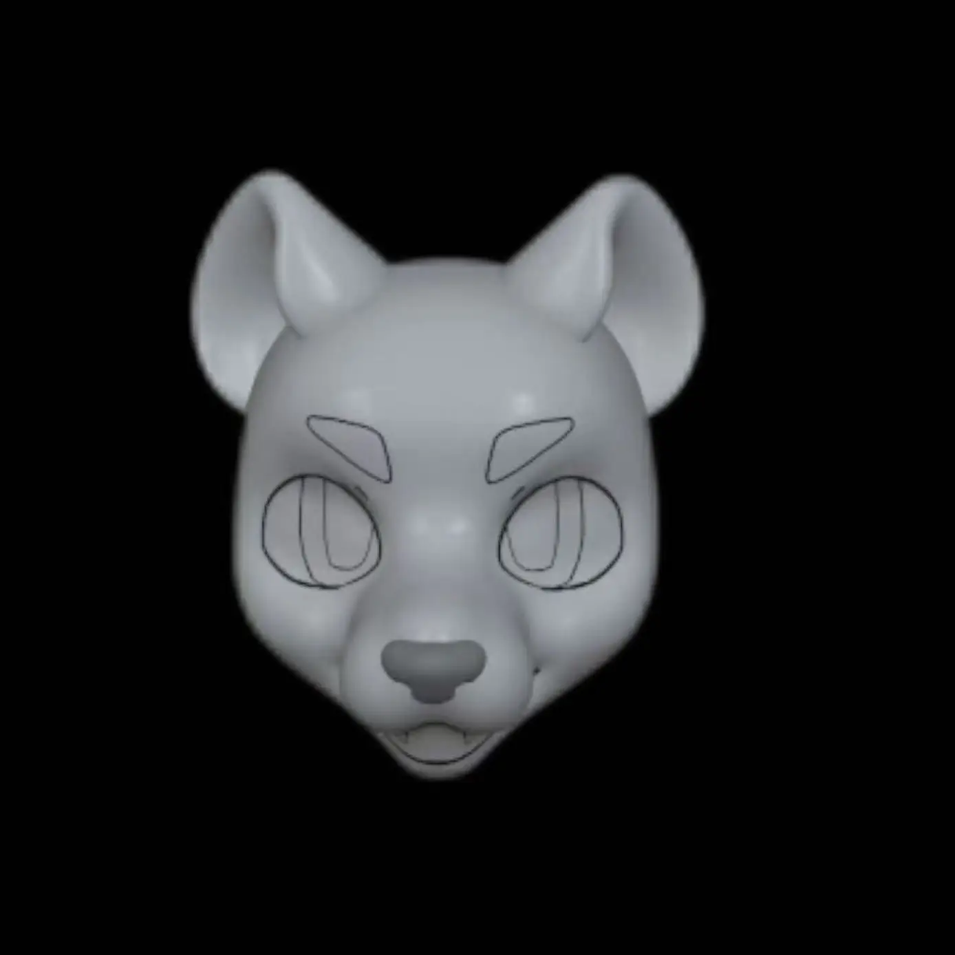 Original Kemono Base Mask Long Kiss American Feline Skull PETG Material 3D Printing Furry DIY Semi-finished Kit
