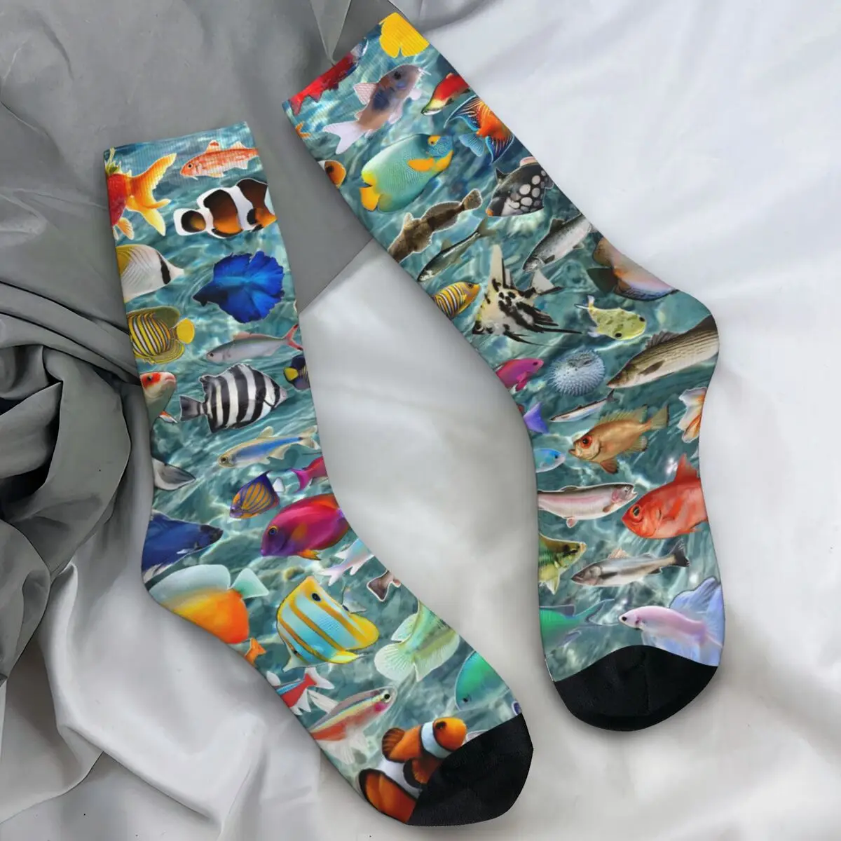 

Мужские носки, винтажные чулки с рисунком рыбы, форели, весенние корейские качественные носки, противоскользящие носки с графическим рисунком для скейтборда